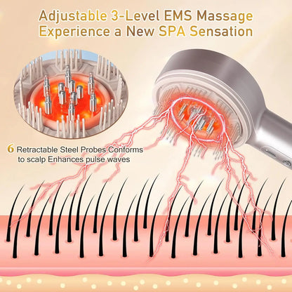 4-in-1 Electric Scalp Massager & Hair Growth Serum Applicator Brush