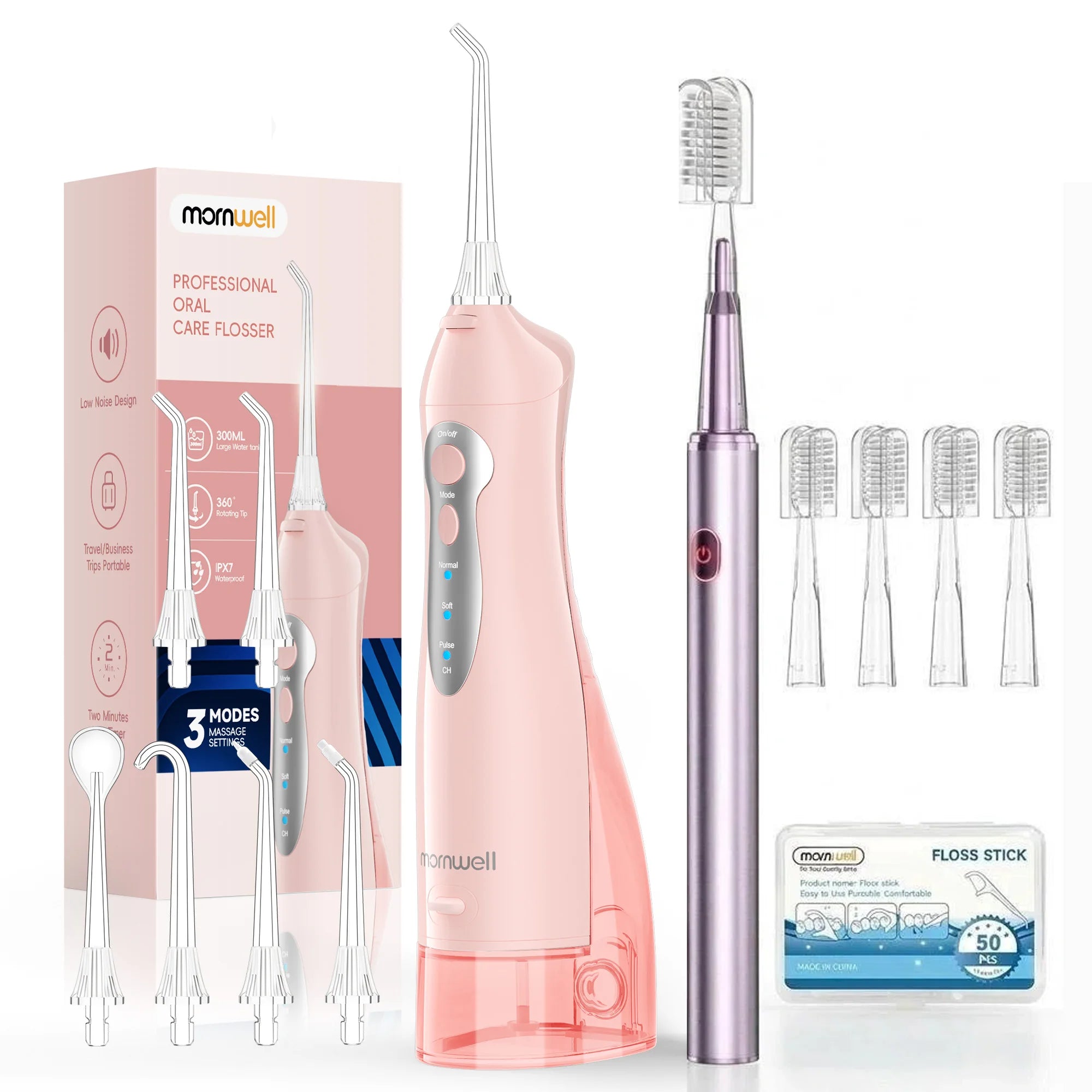 Portable Water Flosser and Electric Toothbrush Set – Deep Clean Oral Care Kit - 22