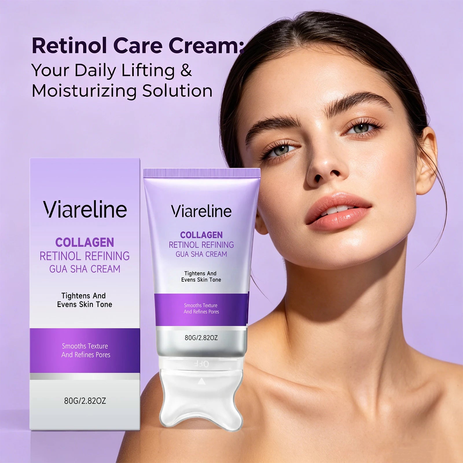 Collagen Retinol Gua Sha Lifting Cream for Facial Contouring & Skin Tightening - 1
