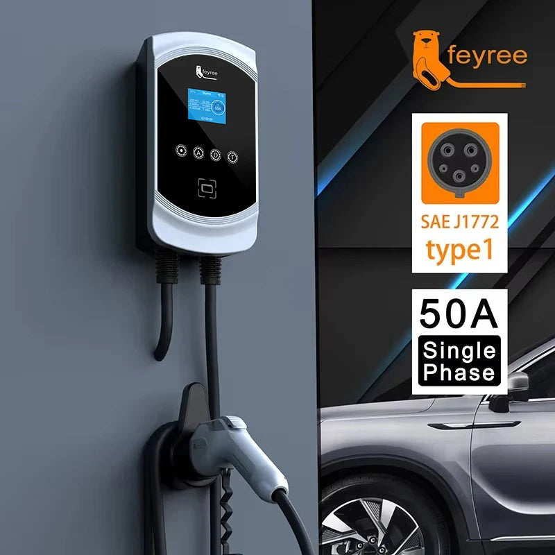 50A 12KW Type 1 EV Charging Station - Fast Home Electric Vehicle Charger - 4