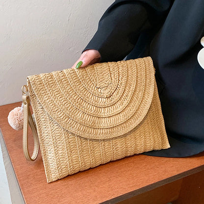 Luxury Woven Summer Straw Clutch