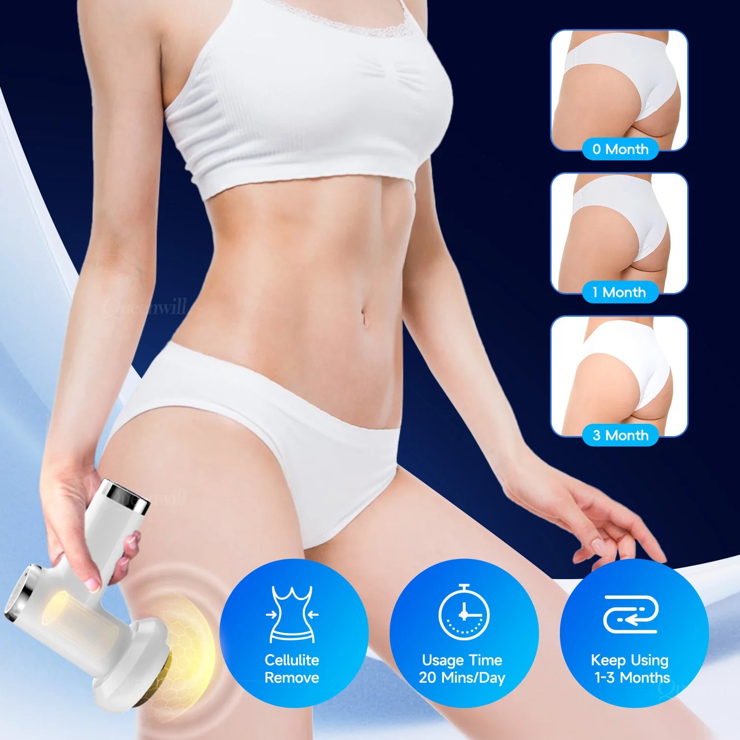 Portable Deep Tissue Body Shaping Massager - Rechargeable Muscle Massage Gun - 3