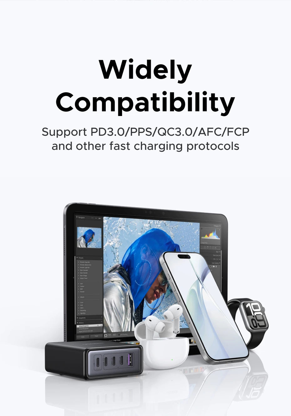 UGREEN 65W GaN Fast Charger 5-in-1 USB-C Desktop Power Adapter