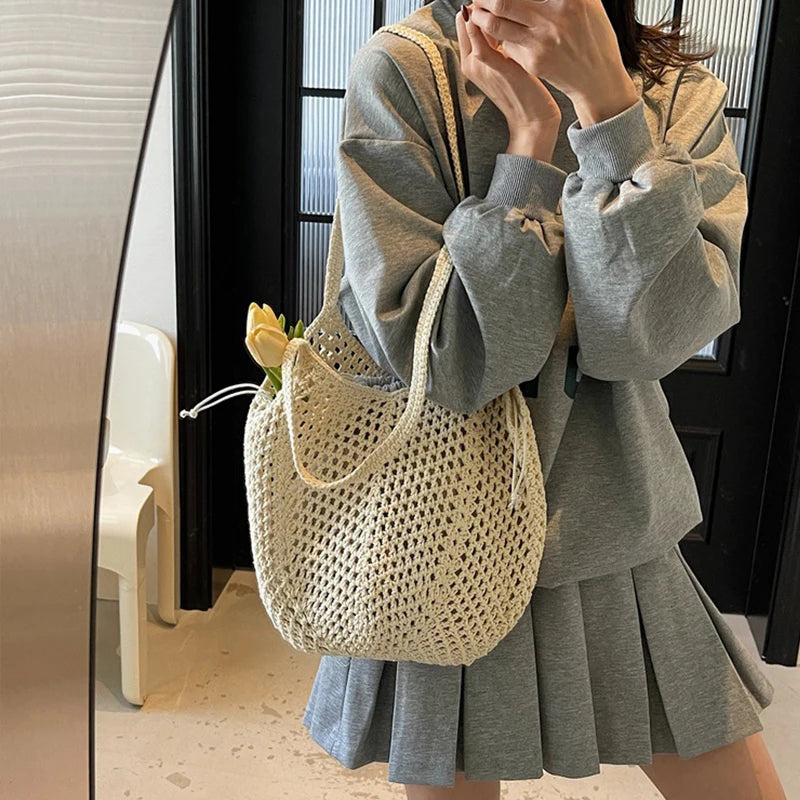 Luxury Woven Straw Beach Tote
