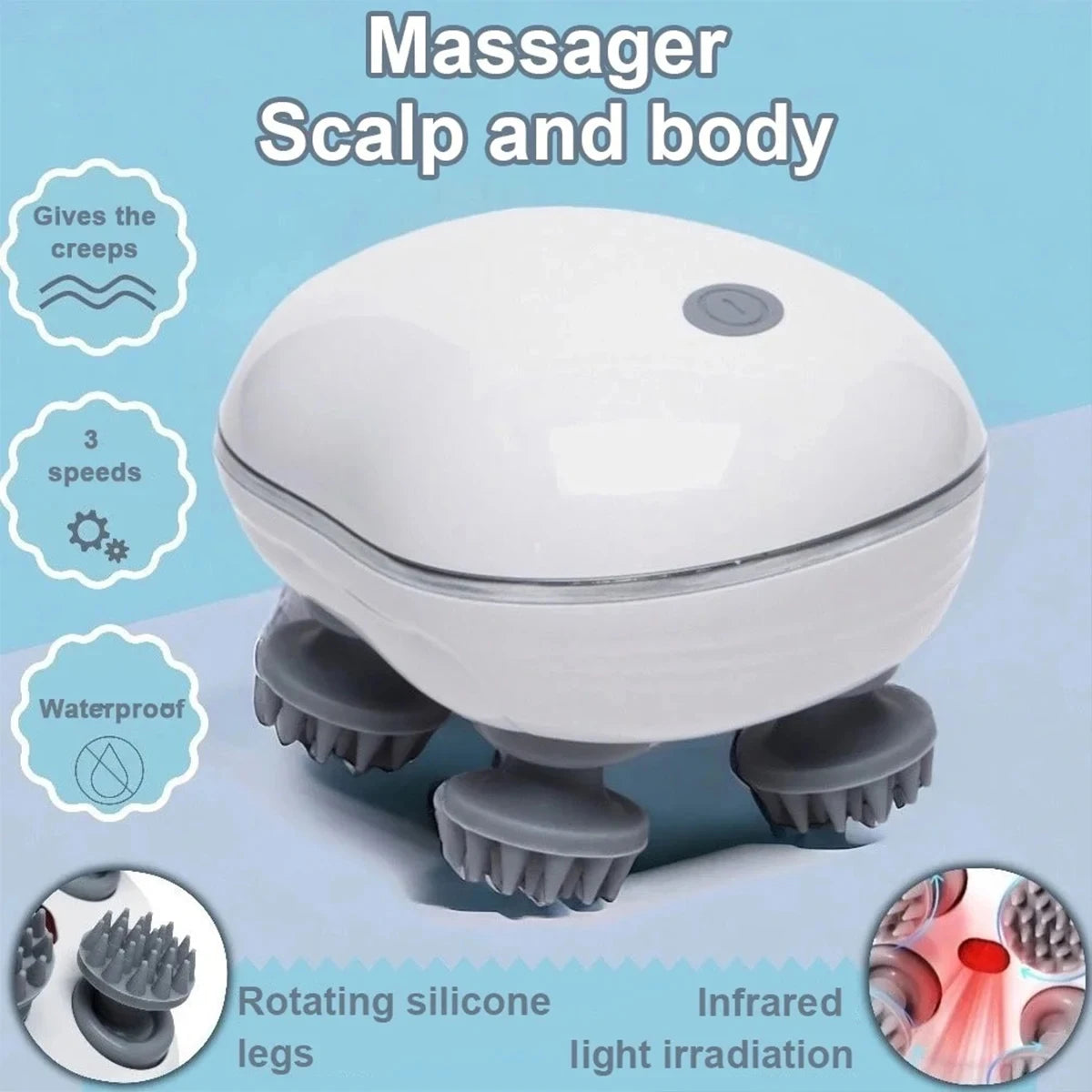 Electric Scalp Massager with Red Light Therapy for Hair Care - 1