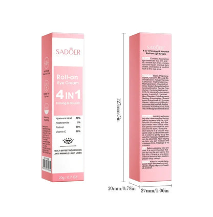 Retinol 4-in-1 Roll-On Eye Cream for Dark Circles & Puffiness Removal