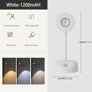 Wireless Motion Sensor LED Wall Light - Rechargeable Type-C Dimmable Indoor Lamp - 24