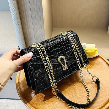 Luxury Croco Chain Shoulder Bag