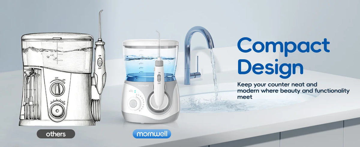 Professional Electric Oral Irrigator Water Flosser with 8 Nozzle Heads
