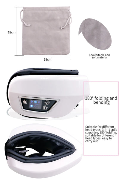 6D Smart Bluetooth Eye Massager with Heat & Air Pressure for Eye Fatigue