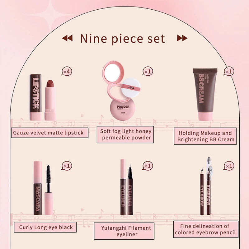 Professional All-in-One Makeup Gift Set - Lipsticks, BB Cream & Essentials - 5