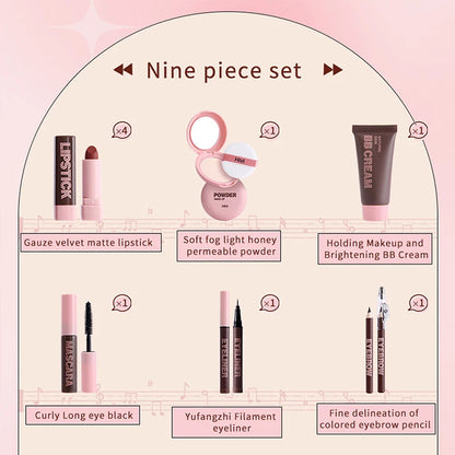 Professional All-in-One Makeup Gift Set - Lipsticks, BB Cream & Essentials