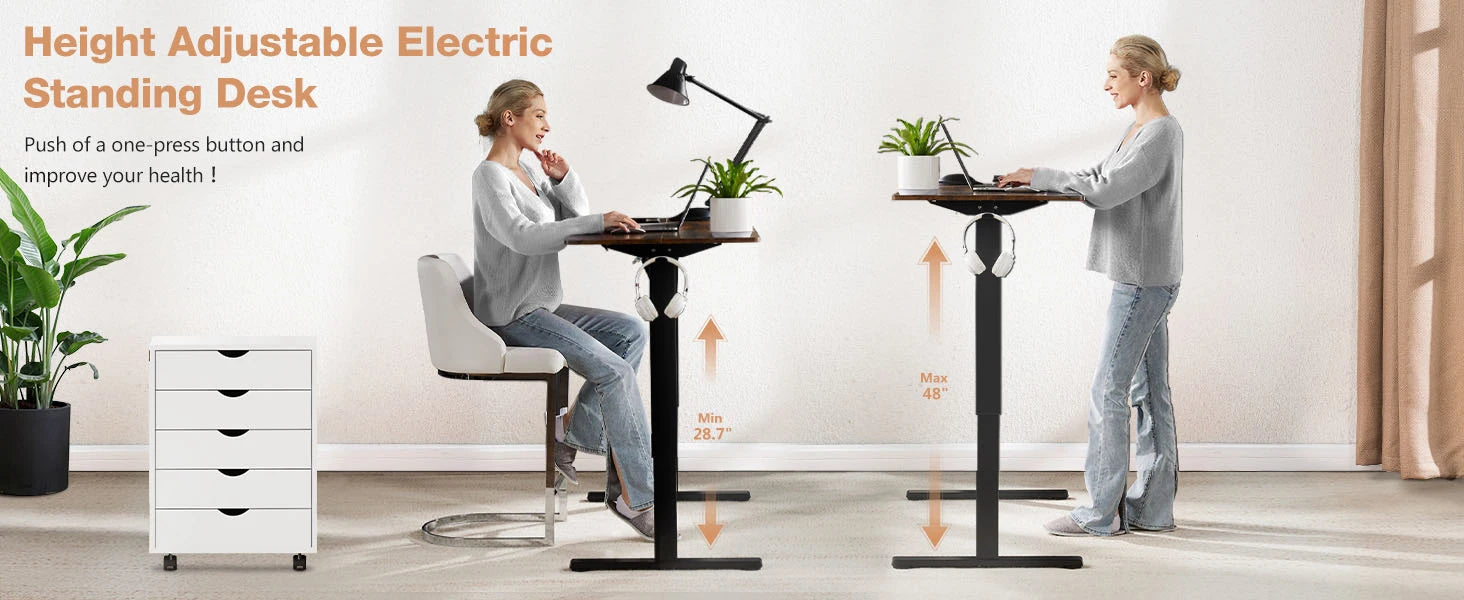 63" Electric Standing Desk - Ergonomic Adjustable Sit-Stand Office Table - 7