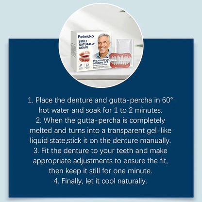 Natural Look Instant Cosmetic Denture Set for Comfortable Smile Correction