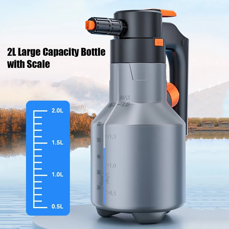 Rechargeable Electric Foam Sprayer - 2L Auto Car Wash Spray Bottle - 18