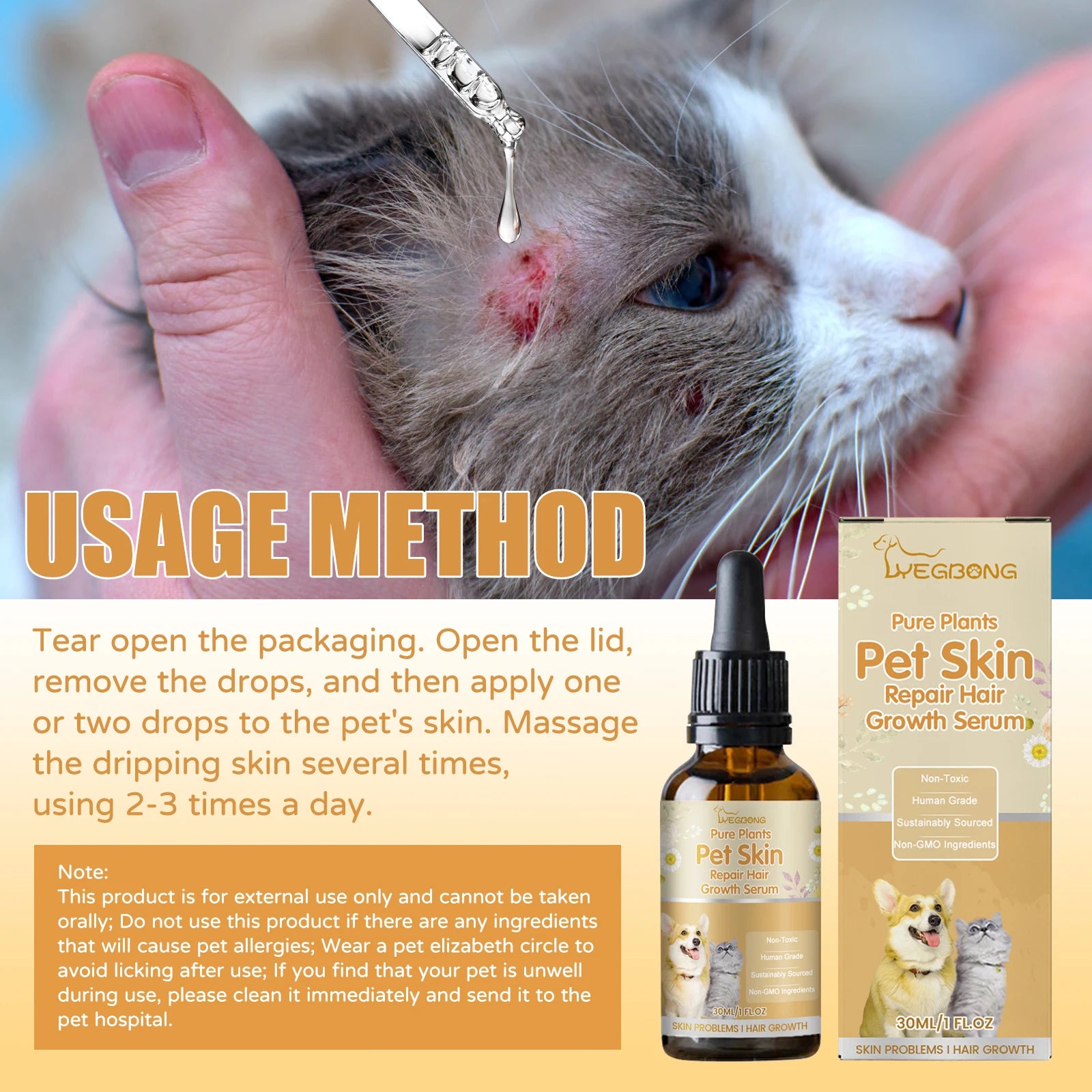 Pet Skin & Hair Growth Repair Serum for Dogs and Cats - 13