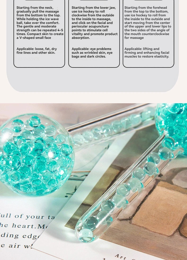 2Pcs Cooling Facial Ice Globes - Cold Roller Massager for Face & Eyes, Puffiness Relief