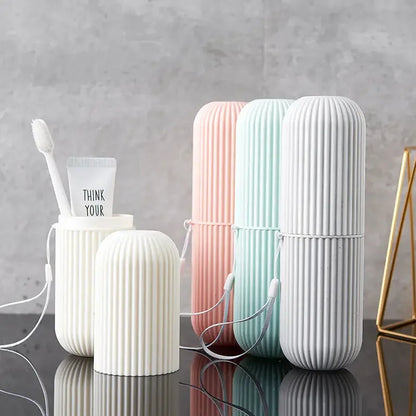 Portable Travel Toothbrush & Toothpaste Holder Case - Eco-Friendly Storage