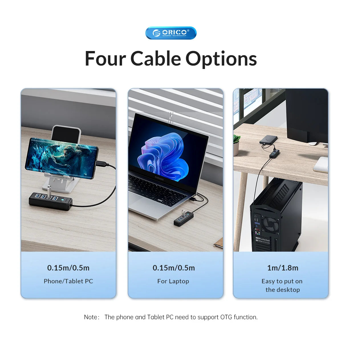 4-Port USB 3.0 Hub High-Speed Data Splitter for PC Laptop Desktop - 17