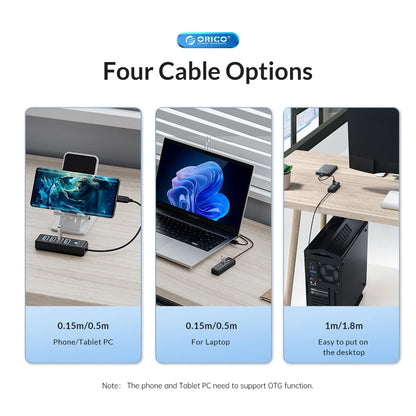 4-Port USB 3.0 Hub High-Speed Data Splitter for PC Laptop Desktop