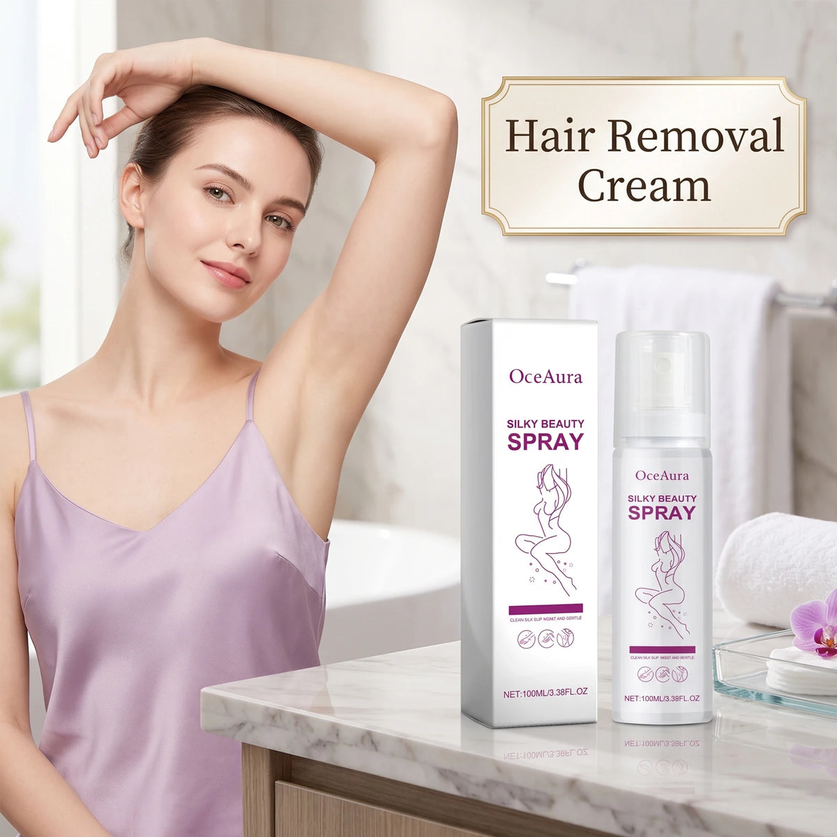 Silky Beauty Hair Removal Spray - Painless Depilatory Mousse for Smooth Skin