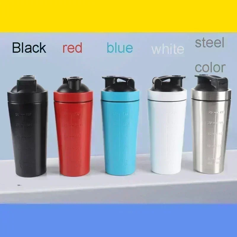 Stainless Steel Sports Protein Shaker Bottle - 500ml & 750ml Leakproof