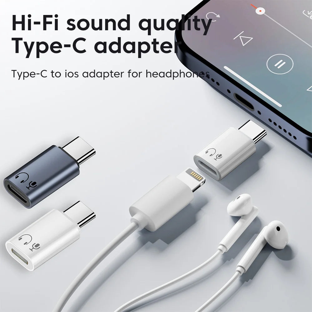 Lightning to USB-C Adapter - High-Speed Audio & Data Converter