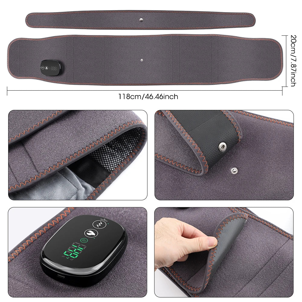 Heated Waist Massager Belt with Vibration Therapy for Back Pain Relief