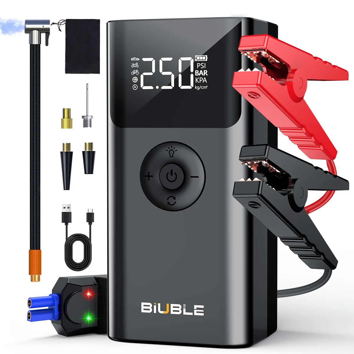 6000A Car Jump Starter with 150PSI Air Compressor & Power Bank