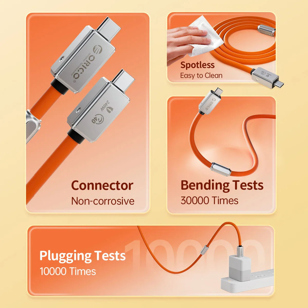 ORICO 240W USB4 Cable - 40Gbps Data, 8K Video & Fast PD Charging - 18