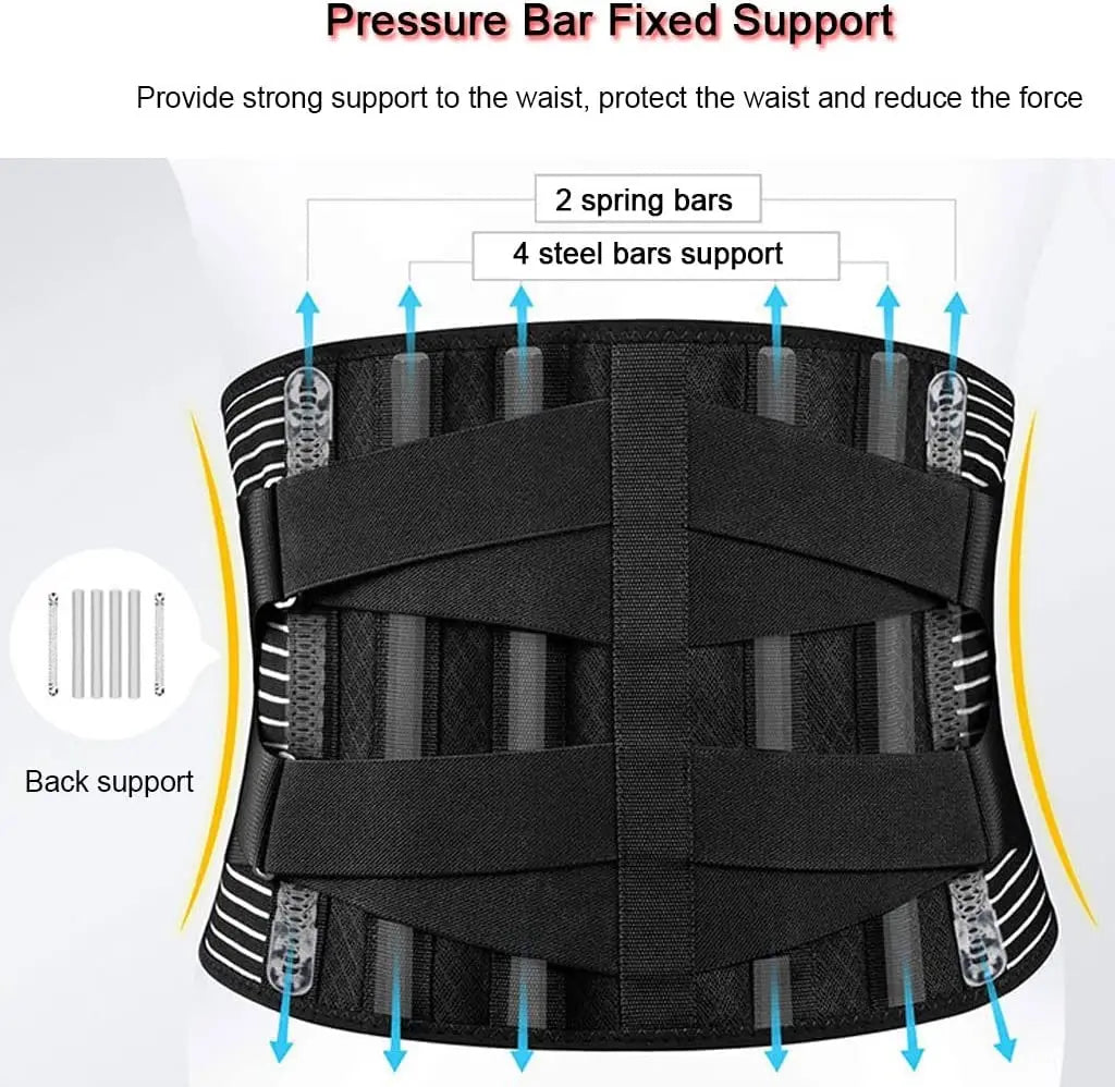 Adjustable Lumbar Support Belt - Orthopedic Back Brace for Pain Relief