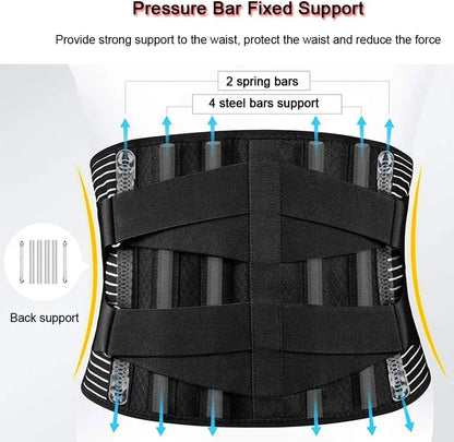 Adjustable Lumbar Support Belt - Orthopedic Back Brace for Pain Relief
