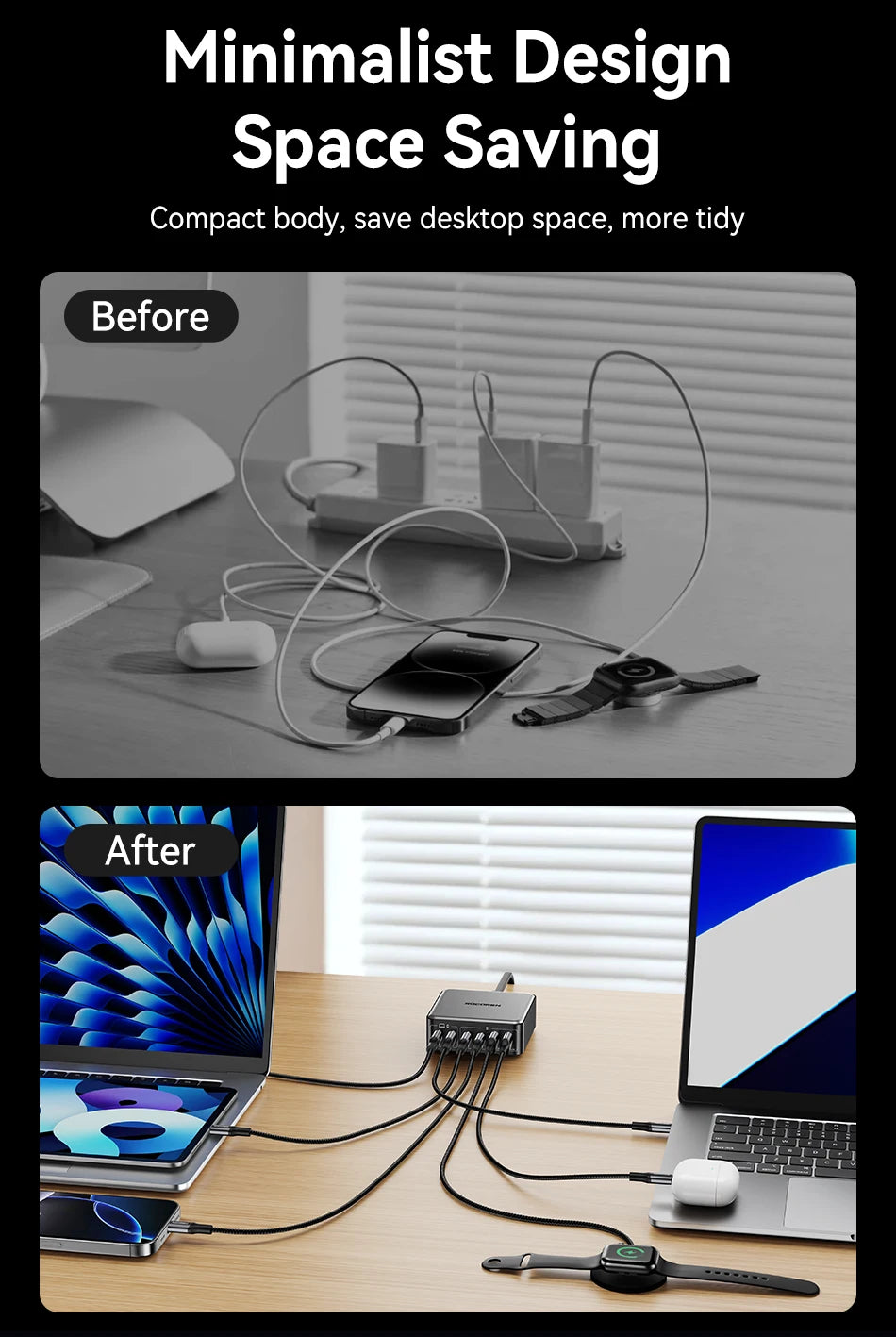 200W GaN 6-Port Desktop Fast Charger - PD USB-C Power Station - 16