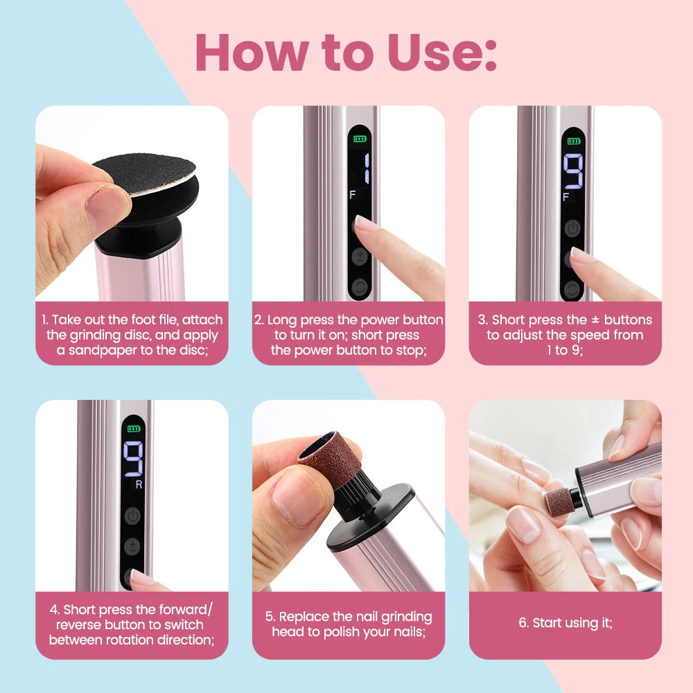 Electric Foot Callus Remover & Nail Polishing Kit – Professional Rechargeable Tool