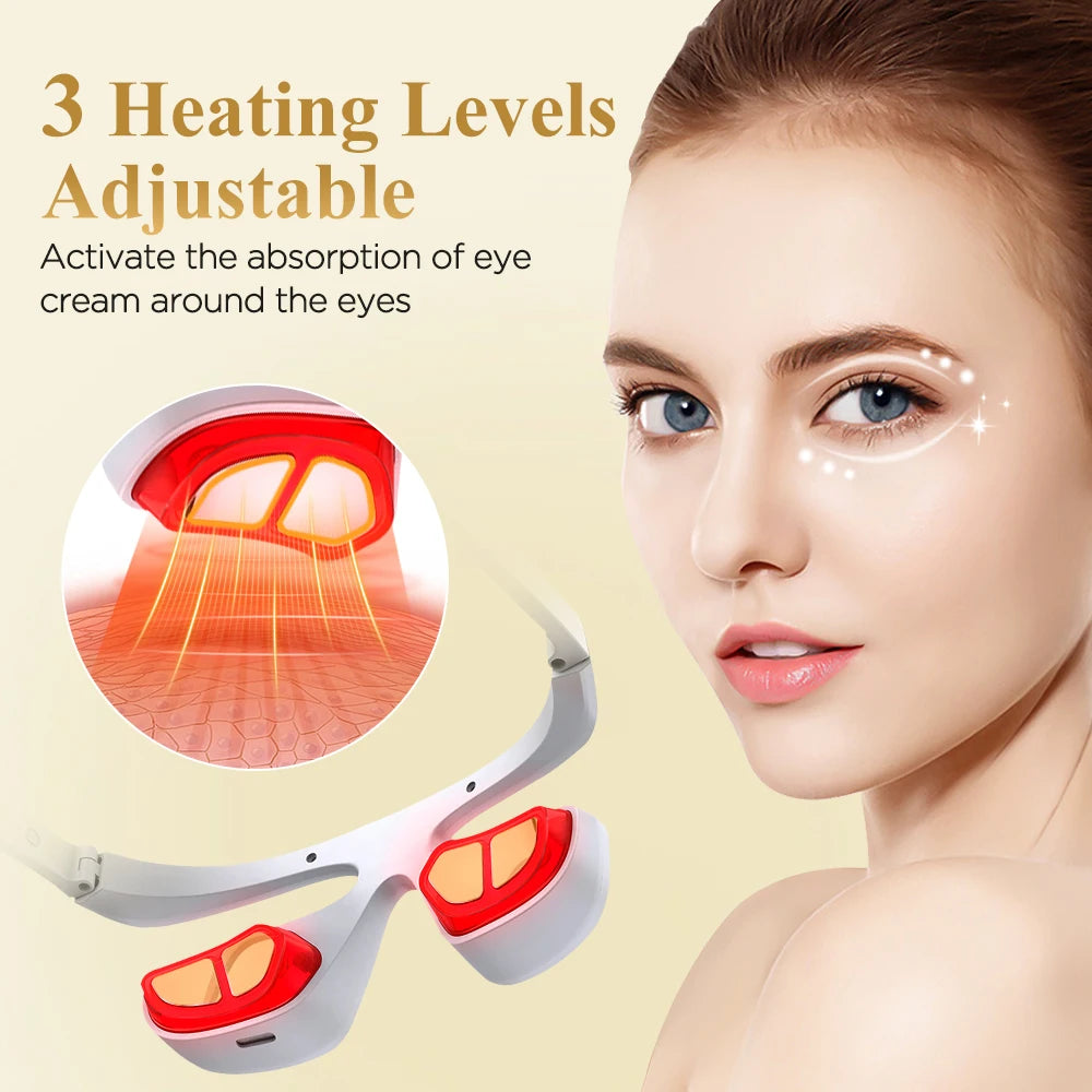 3D LED Red Light Eye Massager with Vibration for Dark Circles & Fatigue Relief - 17