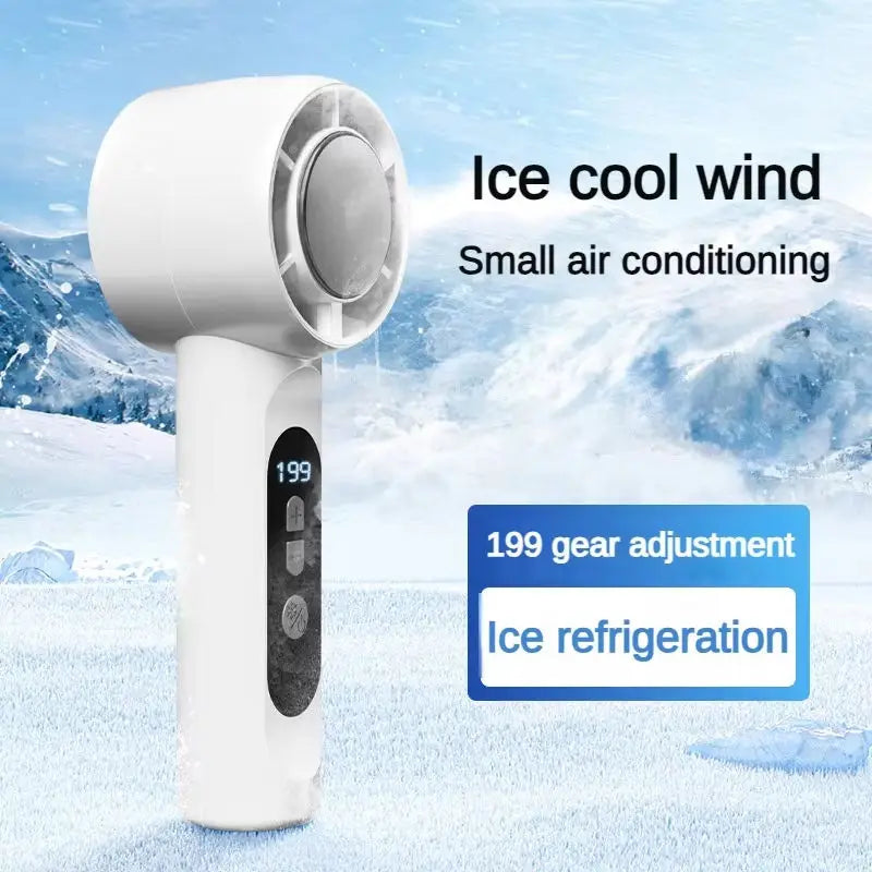 Portable Ice Cooling Handheld Turbo Fan with LED Digital Display