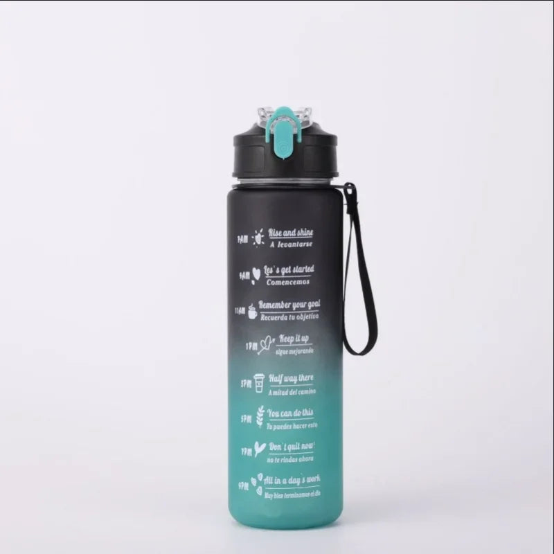 Motivational 750ml Sports Water Bottle with Time Marker & Leak-Proof Straw - 46