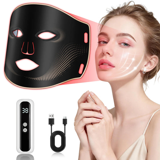 7-Color LED Facial Mask - Cordless Silicone Anti-Aging Skin Rejuvenation Therapy