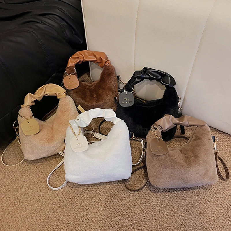 Luxury Plush Ruched Handbag