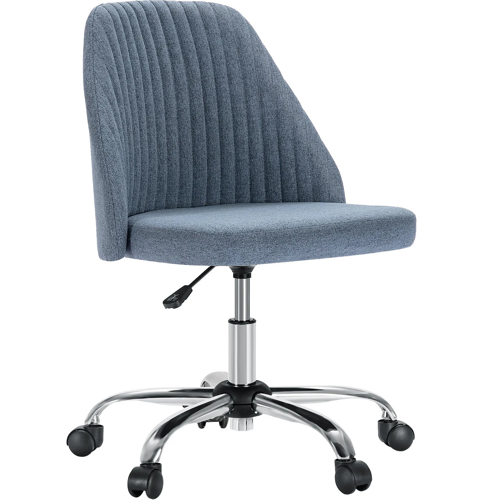 Modern Armless Swivel Desk Chair - Adjustable Height Vanity Task Chair - 14