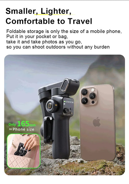 3-Axis Phone Gimbal Stabilizer with Tripod, Extension Rod & Face Tracking