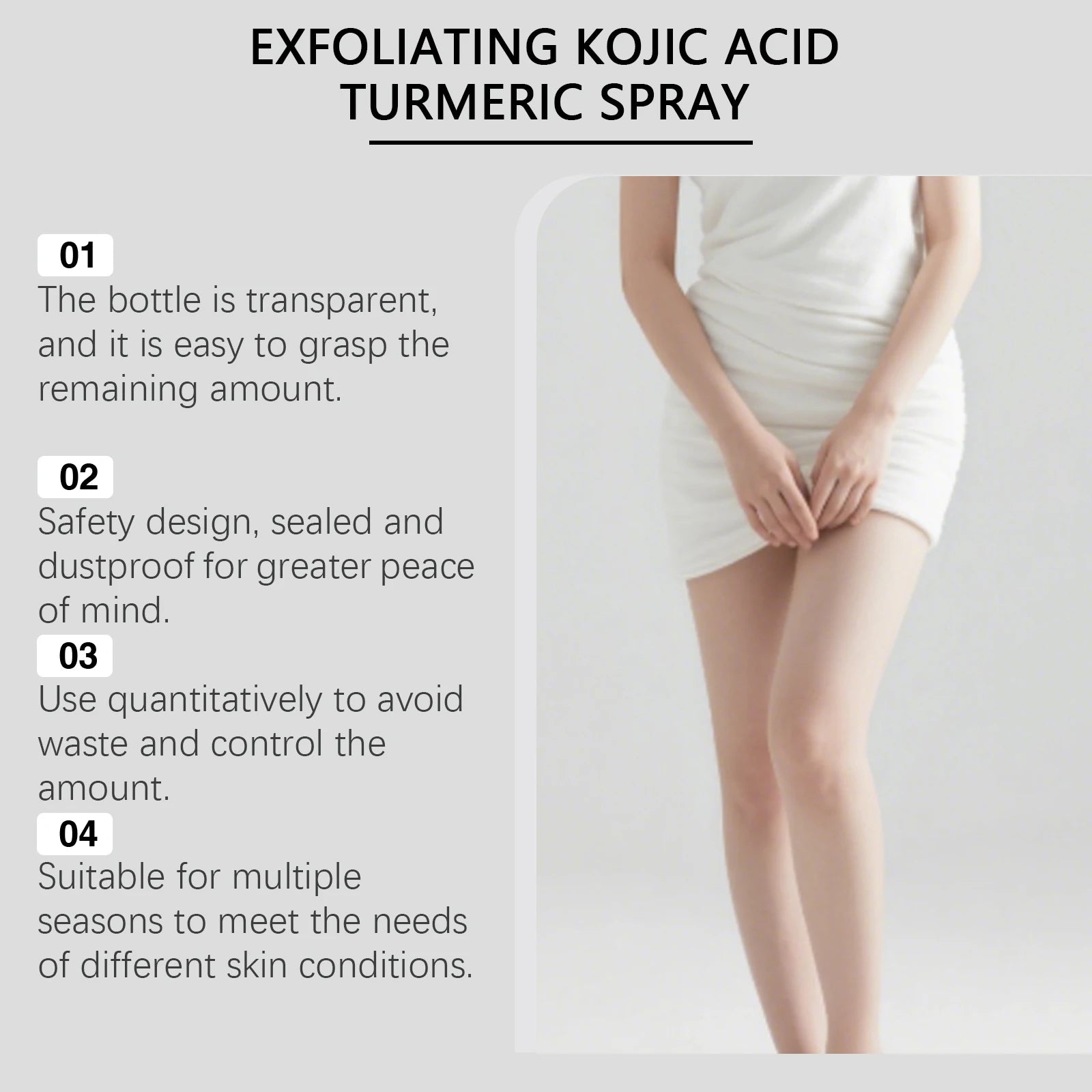 Exfoliating Turmeric Body & Foot Peeling Spray for Brightening & Smooth Skin - 9