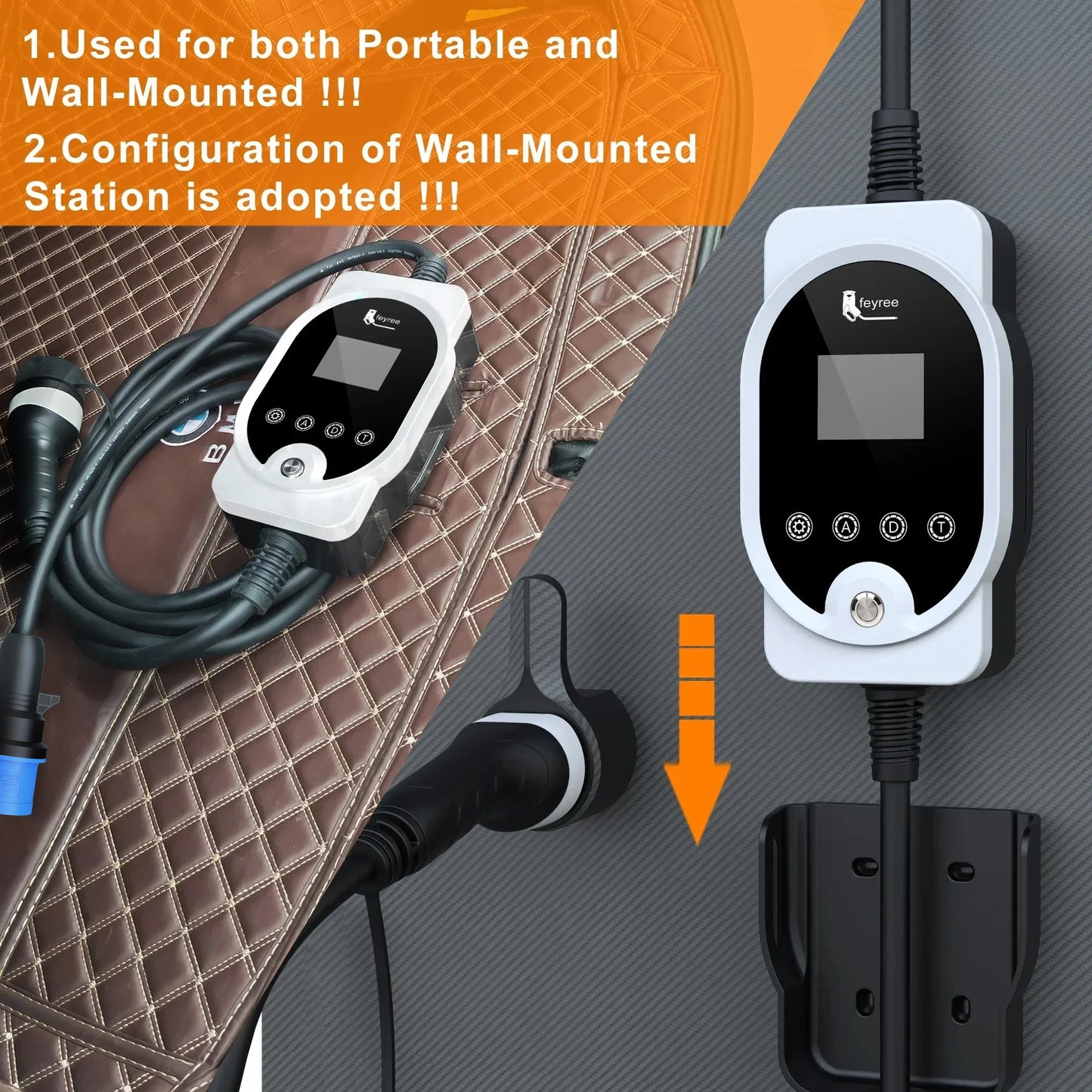 7KW Type 2 EV Wallbox Charger - Smart Wi-Fi App Control Fast Charging