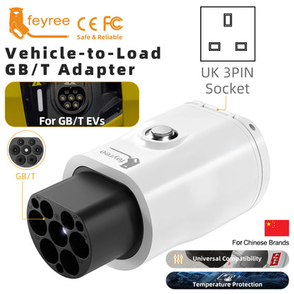 GB/T V2L Electric Vehicle Discharge Adapter for Chinese EV Camping
