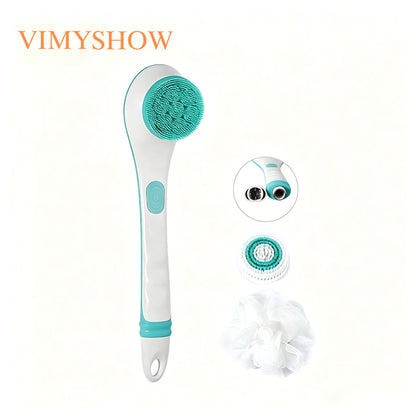 Electric Long Handle Bath Brush - Waterproof Exfoliating Back Scrubber