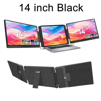 14-16" Dual Screen Laptop Monitor Extender - FHD IPS Portable Triple Display