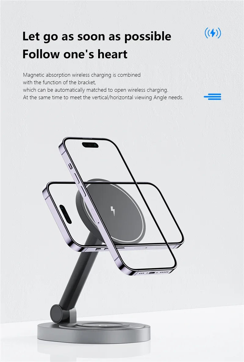 2-in-1 Foldable Magnetic Wireless Charging Station for iPhone & Apple Watch - 13