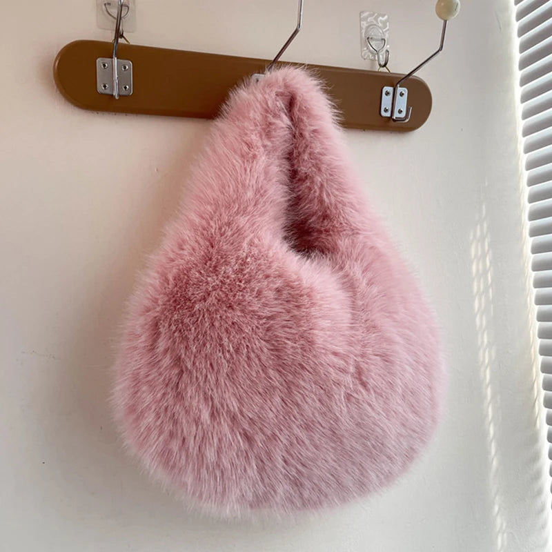Luxury Soft Plush Bucket Bag