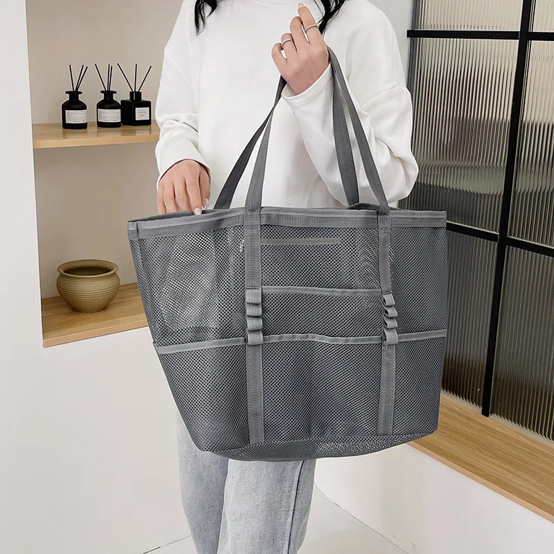 Luxury Canvas Mesh Beach Tote