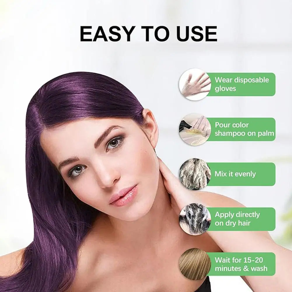 Natural Hair Dye Shampoo for Gray Hair - 10-Minute Color & Repair (200ml) - 10